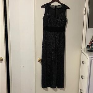 Enfocus Studio Black Sequin Maxi Dress